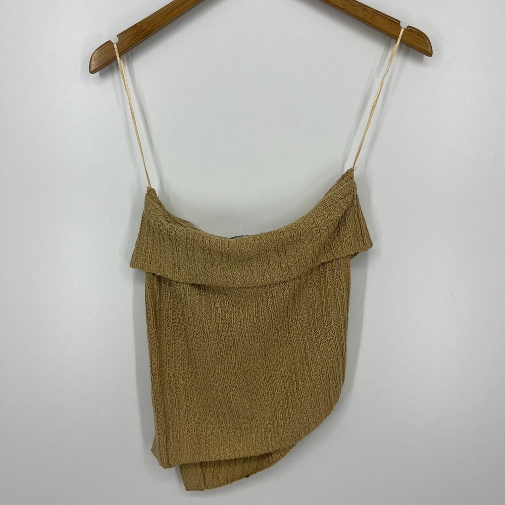 Free People FP Beach Knit Tube Top Women's Size XS Beige Button New NWT - Picture 6 of 11